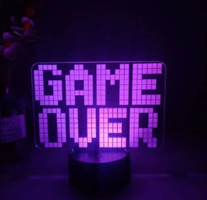 Gamer Game Over LED Desk Lamp