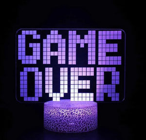 Gamer Game Over LED Desk Lamp